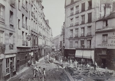 Sewage works in the Rue de la Bucherie in Paris, 1889 by French Photographer